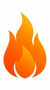 Orange and yellow flame icon on white background.
