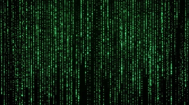 Abstract Green Matrix Code Rain Background