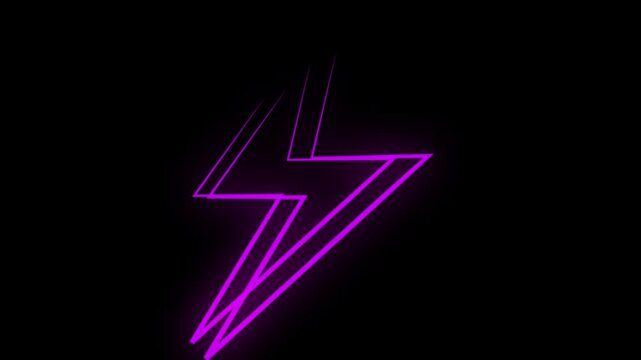 neon lightning on a black background