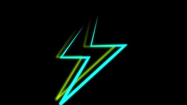 neon lightning on a black background