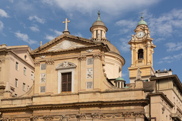 Naklejka premium Exterior of the Church of Jesus and Saints Ambrose and Andrew, Genoa