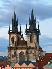 Obraz premium Gothic Church of Our Lady before Týn in Stare Mesto, Prague, Czechia.