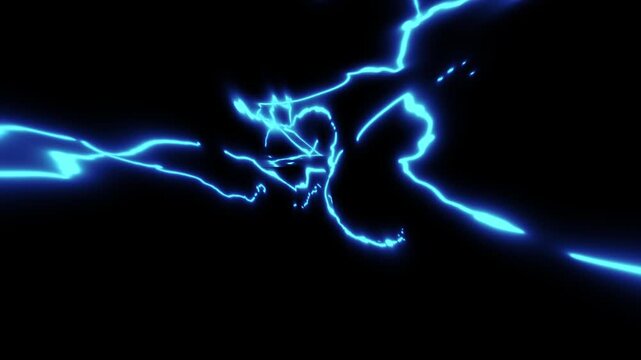 Blue Electric lightning spark loop effect animation