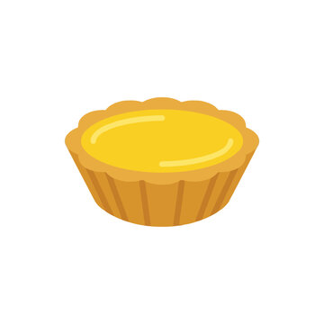 Custard egg tart pastry icon with golden crust.