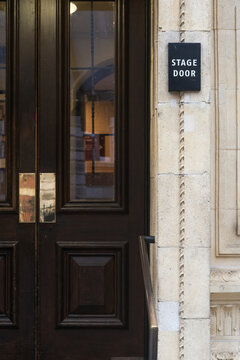 Theater Stage Door Entrance with Historic Stone Facade