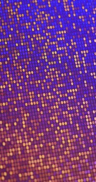Rotating Iridescent Dotted Texture. Illuminated blue and orange pattern turns smoothly in a loop.