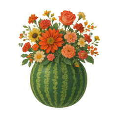 Obraz premium PNG Vibrant floral watermelon bouquet