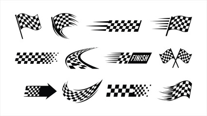 Obraz premium Racing Finish Line and Motorsport Speed Stripe Graphics