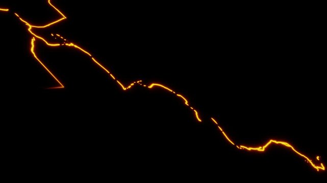 Gold Electric lightning spark loop effect animation