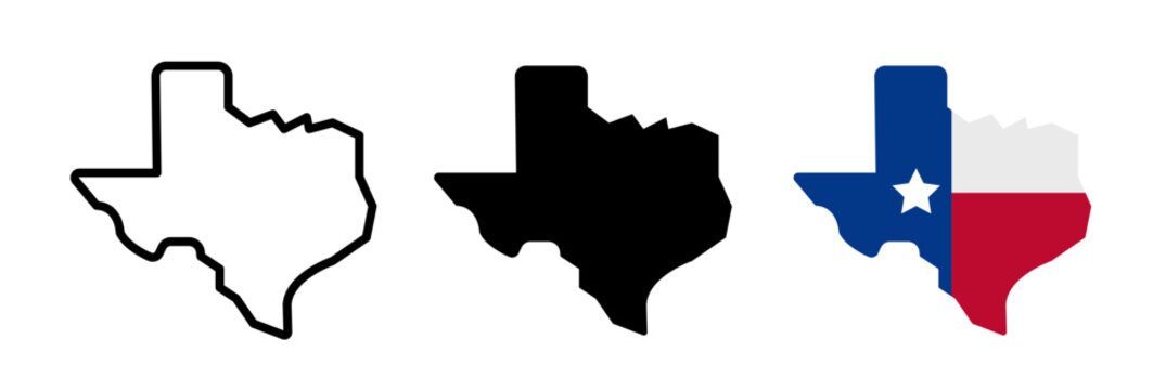 Texas map icons collection