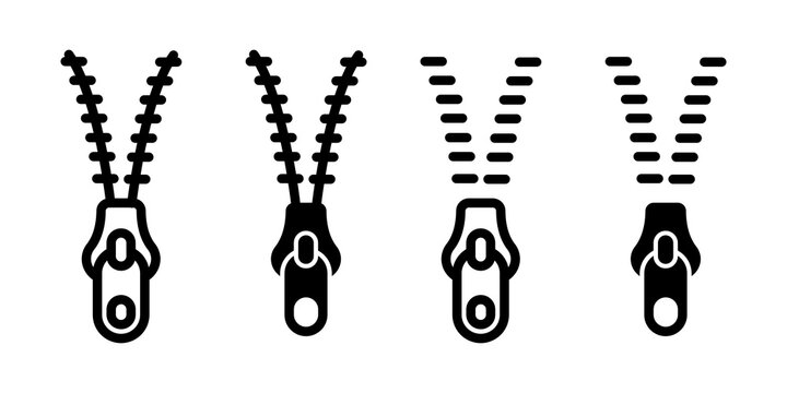Zipper tool icons collection