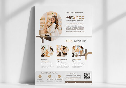 Pet Shop Poster Template Set for Veterinary, Grooming and Pet Store Branding
