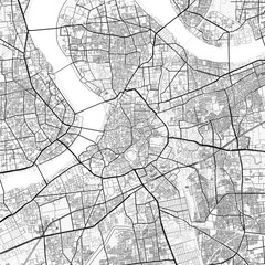 Obraz premium Surat City Map. Minimalist black and white line art poster for printing, wallpaper, wall art, and map resources for home and office decor