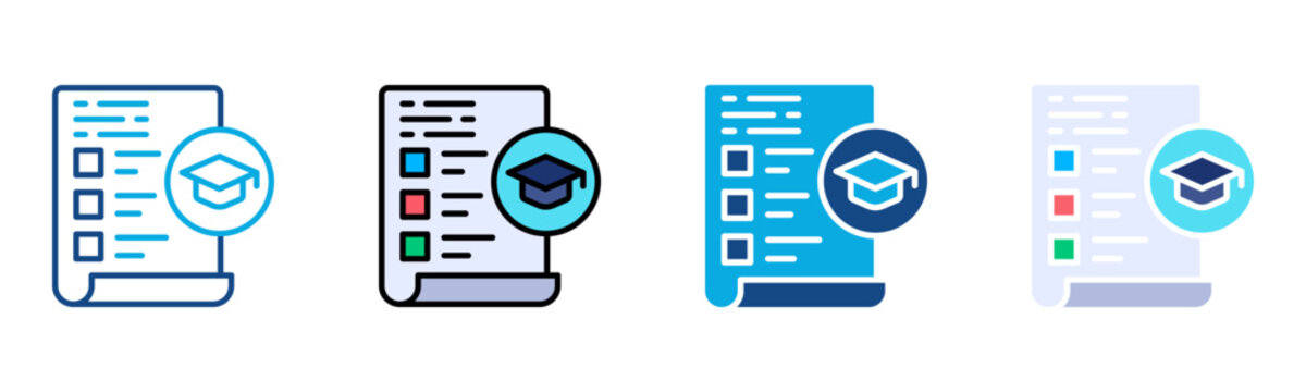 Syllabus Icon Multiple Style Collection