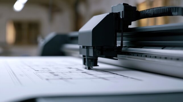 Automatic cutter machine cutting blueprint