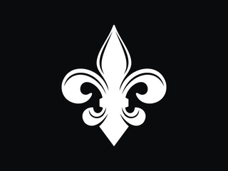 color whiet fleur de lis vector icon set gradient heraldic lily symbol © AHMAD