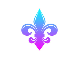 colorful fleur de lis vector icon set gradient heraldic lily symbol © AHMAD