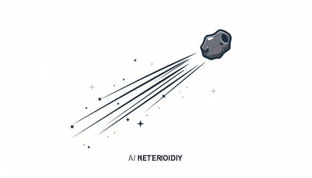 Minimalist asteroid icon with speed lines.
