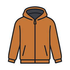 Orange hooded jacket with zipper © syakila