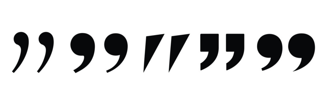 Quote icon text speech punctuation mark vector set for communication design