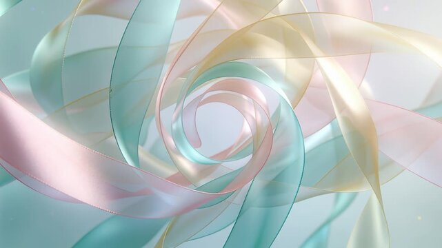 Starting loose tunnel, ribbons twisting inward forming deeper spiral in studio, center gap shining