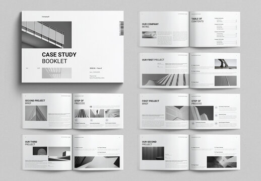 Case Study Booklet Template Landscape Layout
