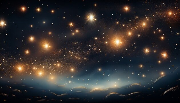 Sparkling Stars Scattered Across A Deep Black Night Sky Dark Photograph Space