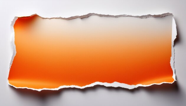 Torn Piece Of Paper With An Orange To White Gradient Texture Isolated On A Crisp White Background