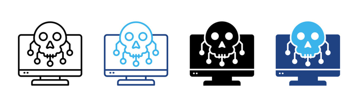 Infected Computers icon set multiple style collection
