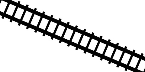 Railway train track vector route. Rail pattern round circular curve railroad path icon . Vector Illustration. © Ribut
