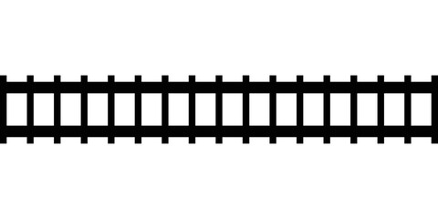 Railway train track vector route. Rail pattern round circular curve railroad path icon . Vector Illustration. © Ribut
