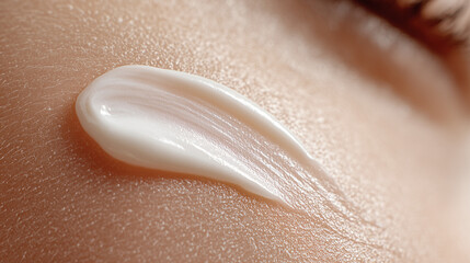 Fototapeta premium Creamy moisturizer swatch on smooth skin texture