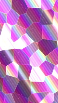 Pink holographic foil mosaic texture, animated iridescent hologram background, seamless looping vertical video
