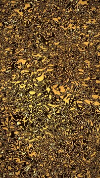 Golden liquid metal turbulent texture, animated molten metallic background, seamless looping vertical video