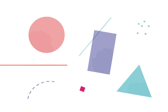 Geometric Shapes on White Background