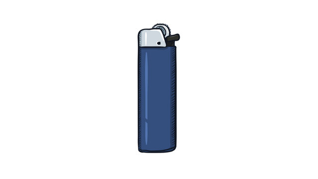 Classic Blue Pocket Cigarette Lighter Vector Illustration