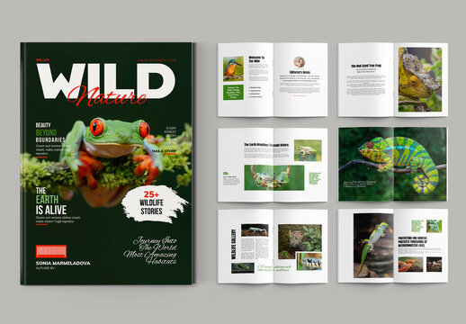 Wild Nature Magazine Template Layout