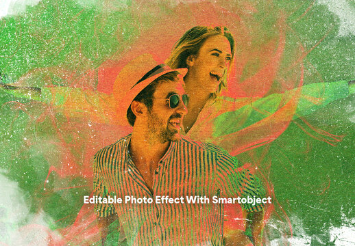 Vintage Grunge Photo Effect Template