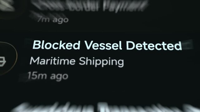 Blocked Vessel Detection from Sanctions Monitoring Dashboard
