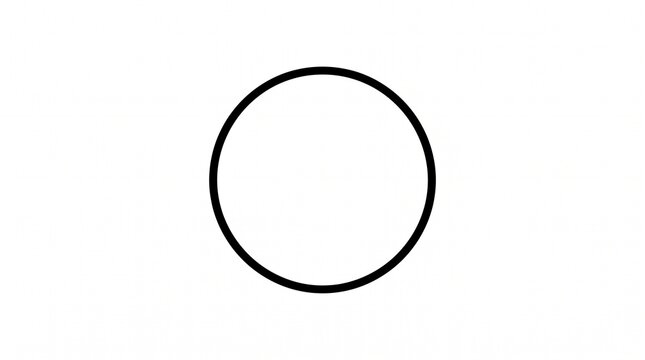 Minimalist Circle Outline Vector Icon Isolated on White Background