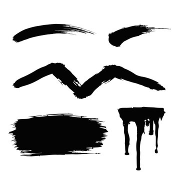 Minimalist abstract brush stroke and ink splatter design