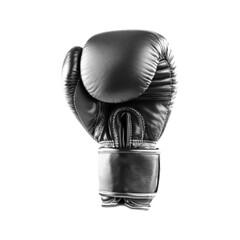 Fototapeta premium Vintage boxing glove in engraved halftone style, isolated on white background. Monochrome sports illustration for boxing, fitness, combat and athletic design.