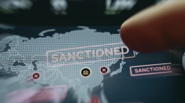 Europe and Asia Risk Map Highlighting Geographic Areas Linked to Sanctioned Entities