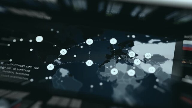 Global Sanctions Map Visualizing Locations of Entities Under Restrictive Measures