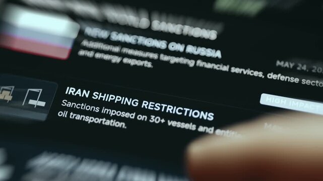 Recent Global Sanctions Monitoring Dashboard Showing Real World Enforcement Activity