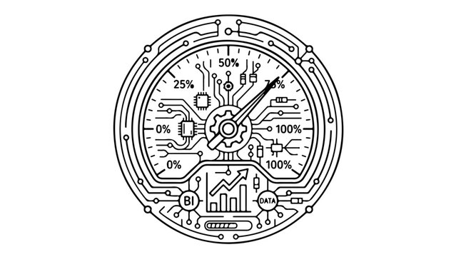 A concentric digital security graphic with a locked padlock at the center representing data protection and encryption layers.
