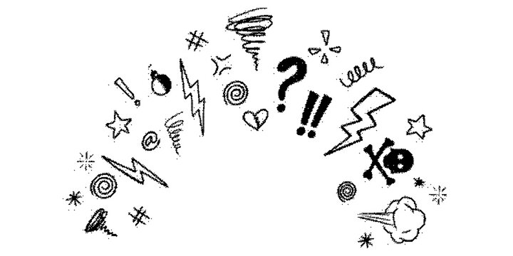 Comic book style swear words and angry symbols, set of cartoon expressions for frustration and rage
