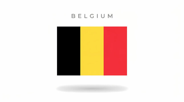 The national flag of Belgium with its three vertical bands of black, yellow, and red