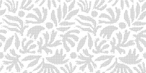 Seamless floral lace pattern, vector illustration delicate grey lace fabric texture on a © Rehena
