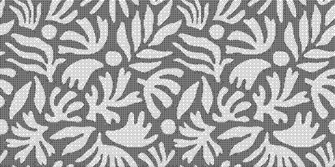 Seamless floral lace pattern, vector illustration delicate white lace fabric texture on a dark background © Rehena